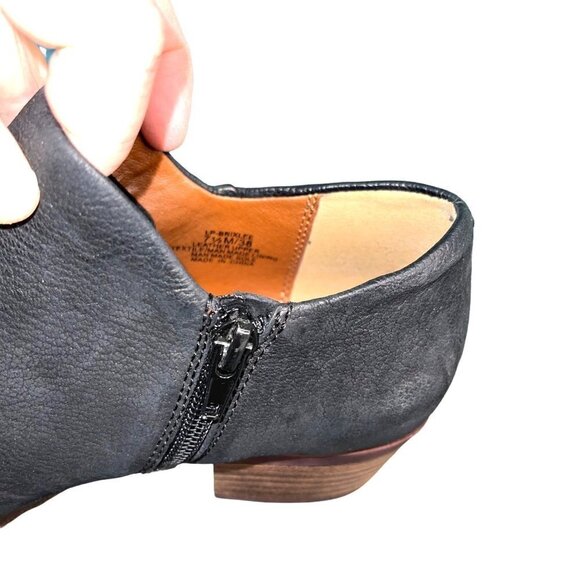 Lucky Brand Leather Booties Womens Size 7.5 Inside Zipper Manmade Sole Black - Picture 3 of 10